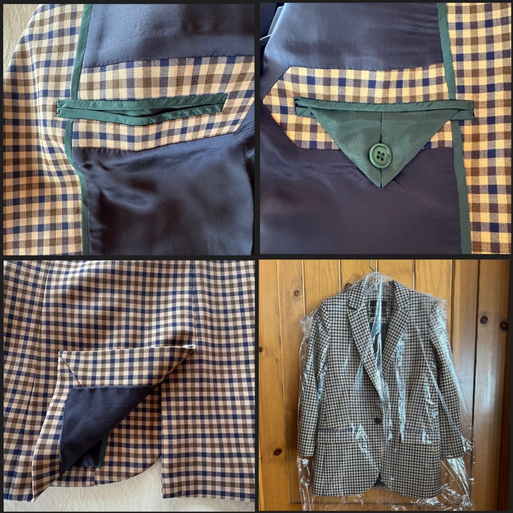 J Crew Alfie Blazer Italian Stretch Wool Honey Plaid (Sz 0P) - Picture 16 of 17